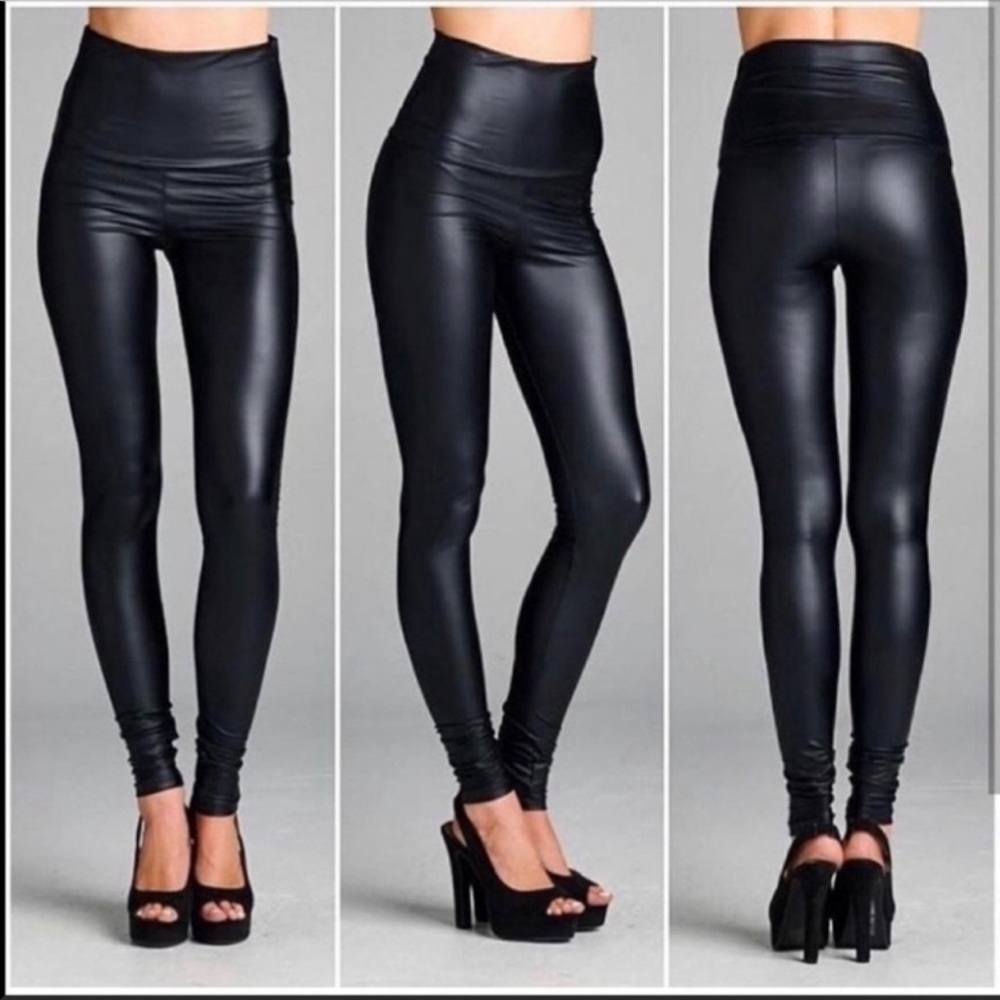 NWT Most Fabulous Favorite Faux Leather high waisted leggings - Picture 3 of 4